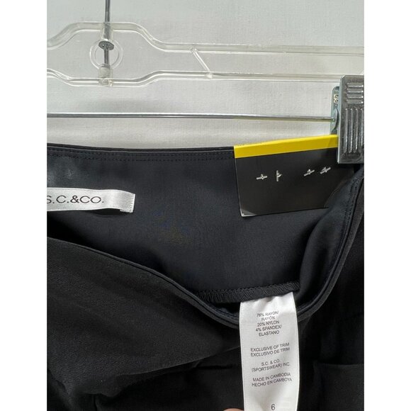 S.C. & CO 360 Tummy Control Cropped Pants Womens 6 Easy Pull On Petal Slit Black - Picture 10 of 13